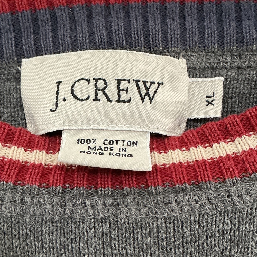 J. Crew Charcoal Sweater with Red Trim - Picture 6 of 7